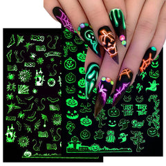 Halloween Nail Art Stickers Decals Self-Adhesive Nail Design Decoration Accessories