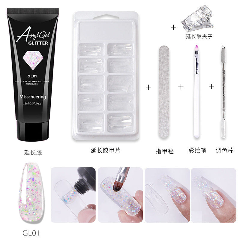 Nail Art Extension Gel glitter-1