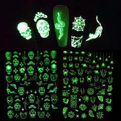 Halloween Nail Art Stickers Decals Self-Adhesive Nail Design Decoration Accessories