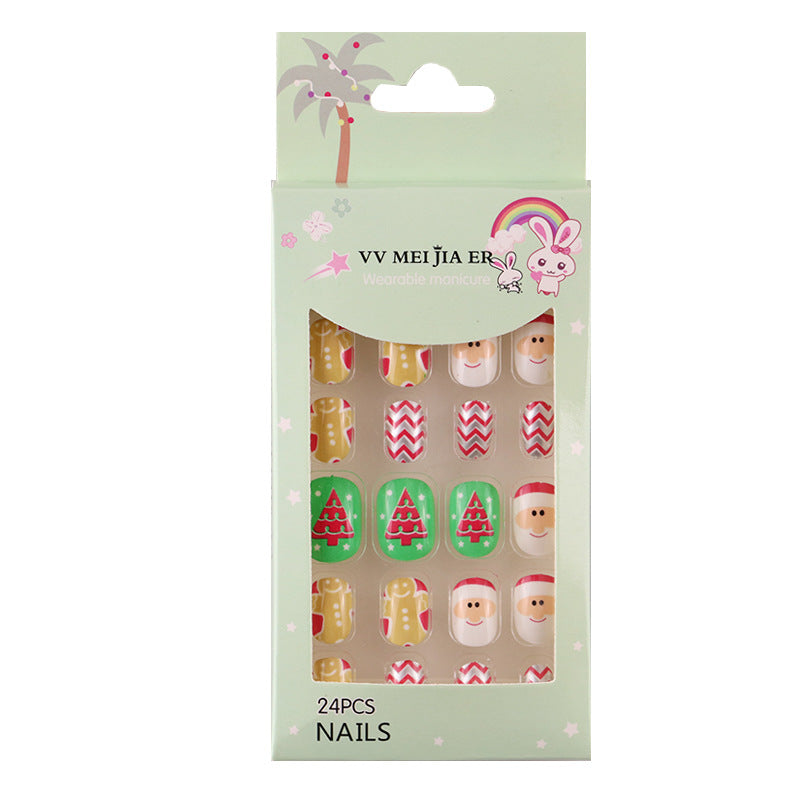 Mini Press On Nails For Kids 24 Pcs Christmas KPN6-009