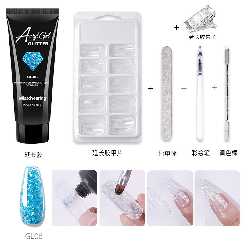 Nail Art Extension Gel glitter-6