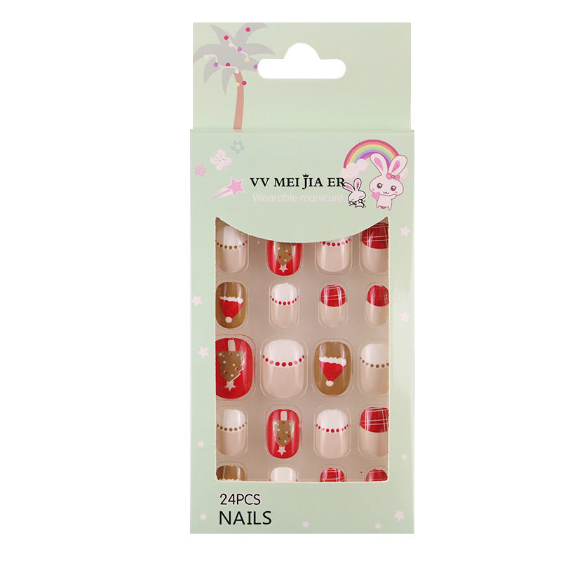 Mini Press On Nails For Kids 24 Pcs Christmas KPN6-001