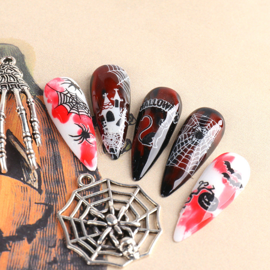 Halloween Nail Art Stickers Decals Self-Adhesive Nail Design Decoration Accessories