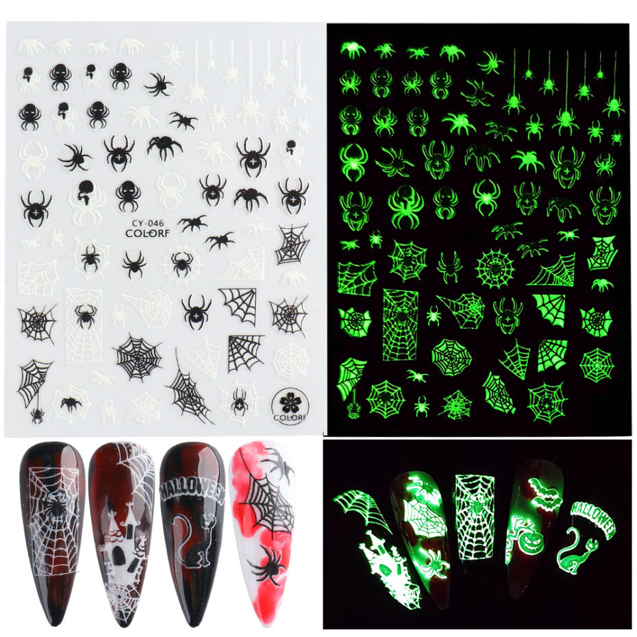 Halloween Nail Art Stickers Decals Self-Adhesive Nail Design Decoration Accessories