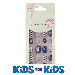 Mini Press On Nails For Kids 24 Pcs Christmas KPN6-002