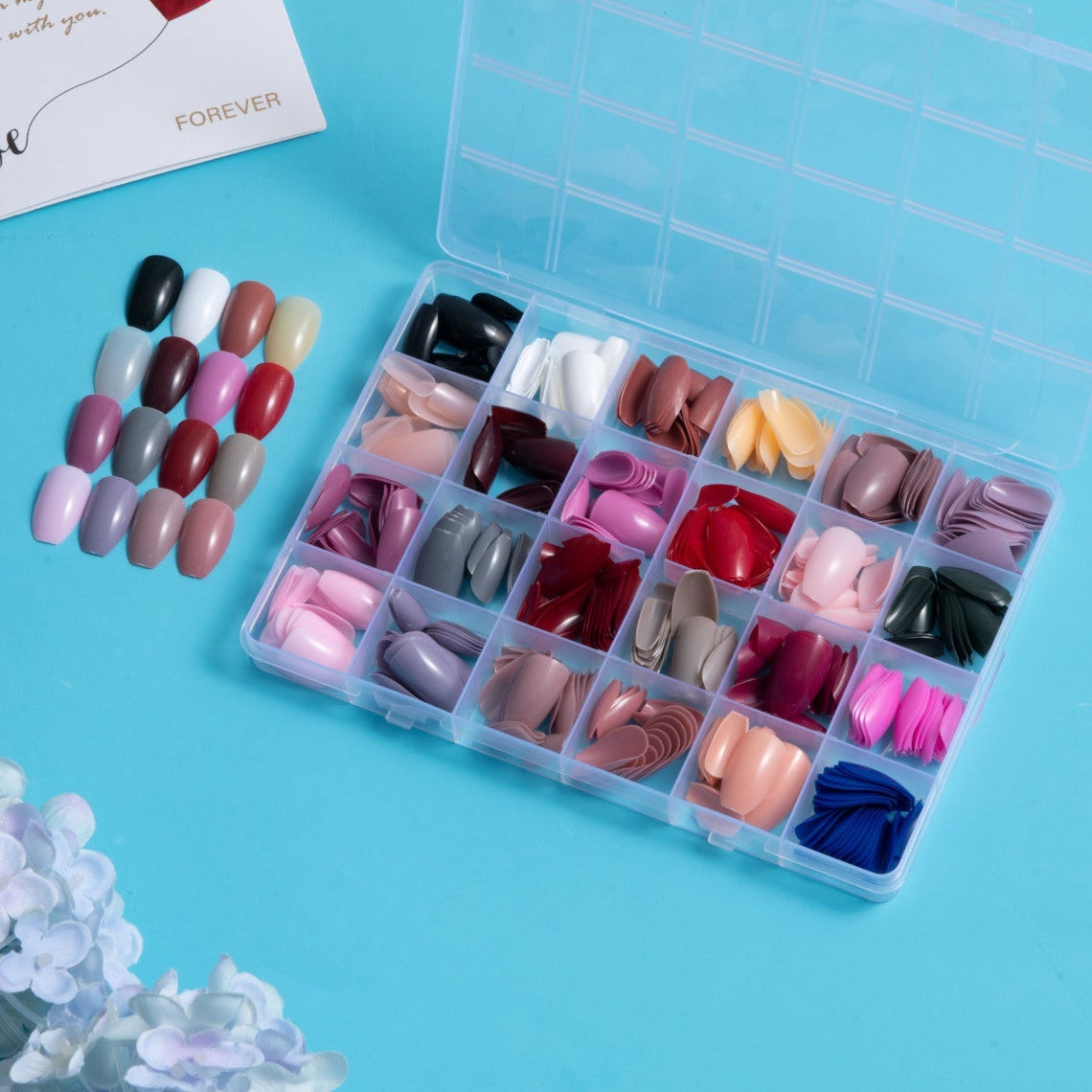 24 Colors 576 pcs /Set Press On Nails 24pcs/Color TF-008